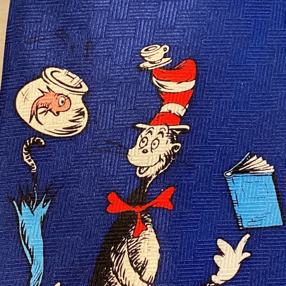 Dr. Seuss silk neckties 2 New ties “The Cat 🐈‍⬛ in The Hat” 🎩 - Picture 8 of 16